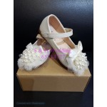 女童米白色珍珠鞋公主鞋26碼（全新購買價）-KA005