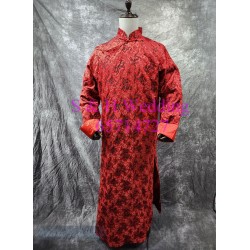 新郎馬褂｜ 長袍馬褂｜復古唐裝 ｜男士馬褂 - 黑紅色馬褂 (租用) CM027