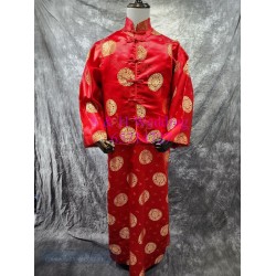 新郎馬褂｜ 長袍馬褂｜復古唐裝 ｜男士馬褂 - 金紅色馬褂 (租用) CM034