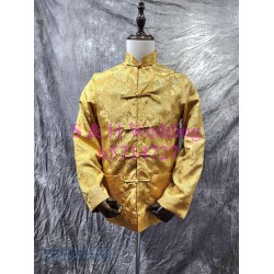 新郎馬褂｜ 長袍馬褂｜復古唐裝 ｜男士馬褂 - 金色馬褂上身 (租用) CM044