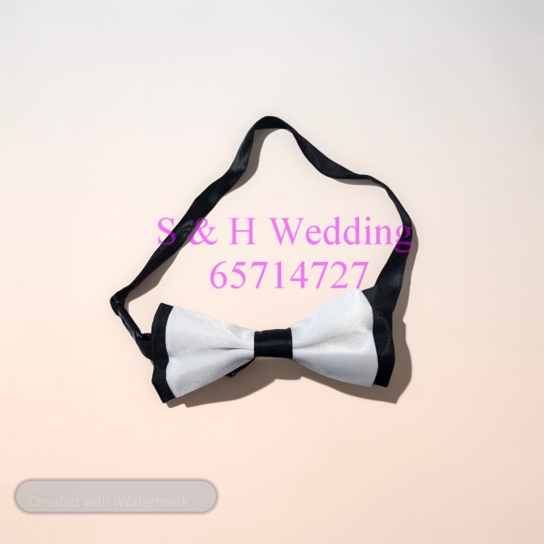 男童呔/小童Bowtie - 黑白色 KA069 (全新購買價)