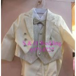 童裝米白色閃布燕尾西裝五件裝(購買價) KB001 童裝米白色閃布燕尾西裝五件裝(購買價) KB001