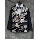 男童表演比賽西裝禮服四件裝,120尺碼|黑金色印花圖案 (購買價) KB021 男童表演比賽西裝禮服四件裝,120尺碼|黑金色印花圖案 (購買價) KB021