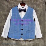 藍色- 淺藍色格仔小童西裝禮服五件裝- 100-160尺碼 (購買價) KB034 藍色- 淺藍色格仔小童西裝禮服五件裝- 100-160尺碼 (購買價) KB034