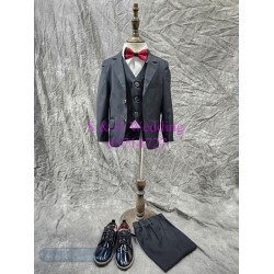 黑色中童小童西裝禮服五件裝100-170尺碼 (購買價) KB059