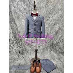 灰色小童西裝禮服五件裝. 100-140尺碼 (全新購買價) KB061