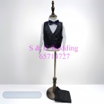 男童裝黑色西裝禮服花仔衫五件裝 100-160 尺碼 (購買價) KB068