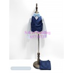 藍色- 深藍色暗細格. 小童西裝禮服五件裝，100-135尺碼 (購買價) KB073