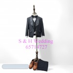 小童黑色禮服｜男童西裝｜表演禮服｜花仔衫五件裝 100-165 尺碼 (購買價) KB076