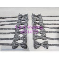 男士煲呔，領結. 灰色格仔bowtie (購買價) MA042