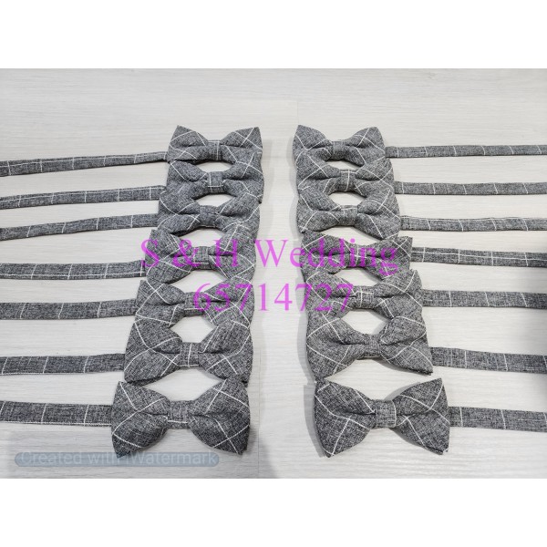 男士煲呔,領結. 灰色格仔bowtie (購買價) MA042 男士煲呔,領結. 灰色格仔bowtie (購買價) MA042