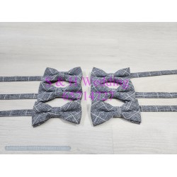 男士煲呔，領結. 灰藍色格仔bowtie (購買價) MA043
