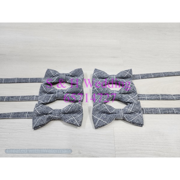 男士煲呔,領結. 灰藍色格仔bowtie (購買價) MA043 男士煲呔,領結. 灰藍色格仔bowtie (購買價) MA043