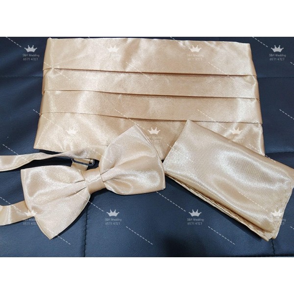 男士腰封+bowtie+袋巾- 金色.鍛布 (購買價) MA071
