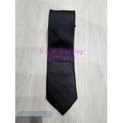男士領帶- 黑色斜紋 (購買價) MA058