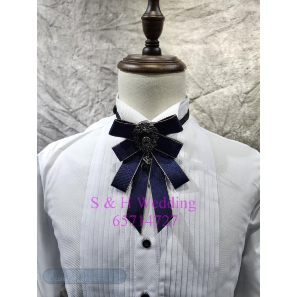 藍色蝴蝶結BOW TIE. 男士特色煲呔，宴會領結. 閃石bowtie (購買價) MA068