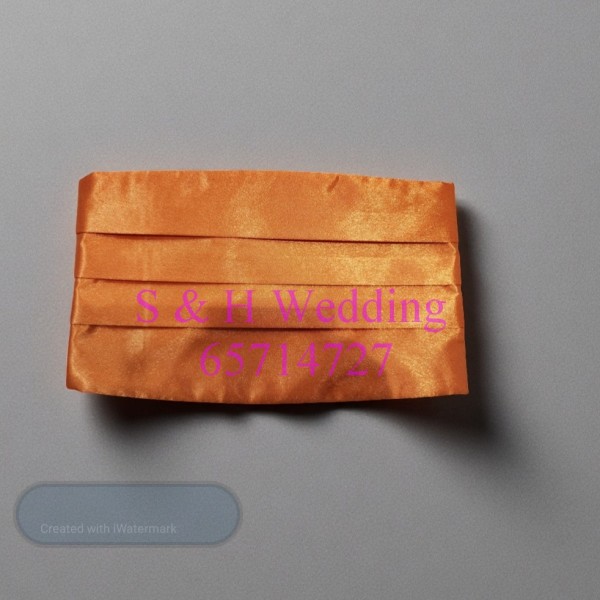 男士橙色腰封 . 緞布 . 可調節鬆緊 (全新購買價) MA089