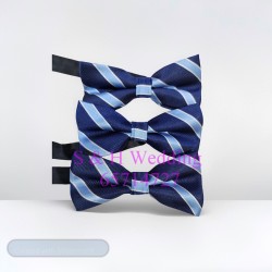男士煲呔，領結. 藍色人斜條紋bowtie (購買價) MA106
