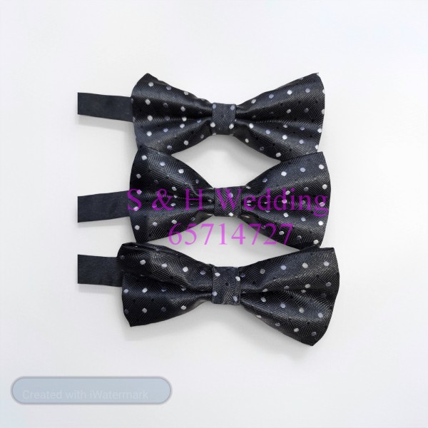 男士煲呔，領結. 黑色波點圖案bowtie (購買價) MA108