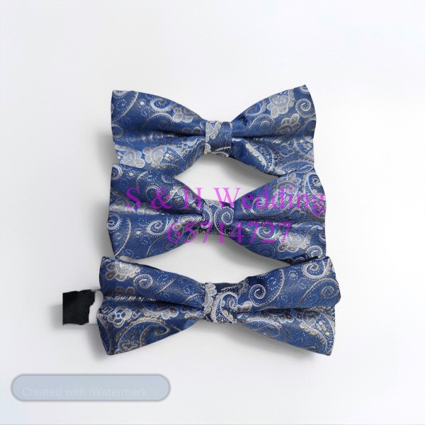 男士煲呔，領結. 藍色復古花bowtie (購買價) MA116