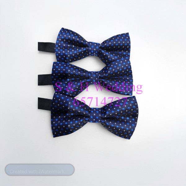 男士煲呔，領結. 藍色波點圖案bowtie (購買價) MA117