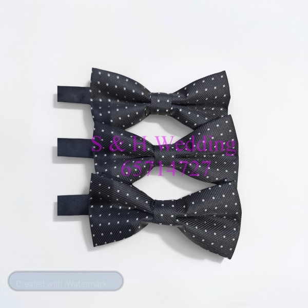 男士煲呔，領結. 黑色波點圖案bowtie (購買價) MA118