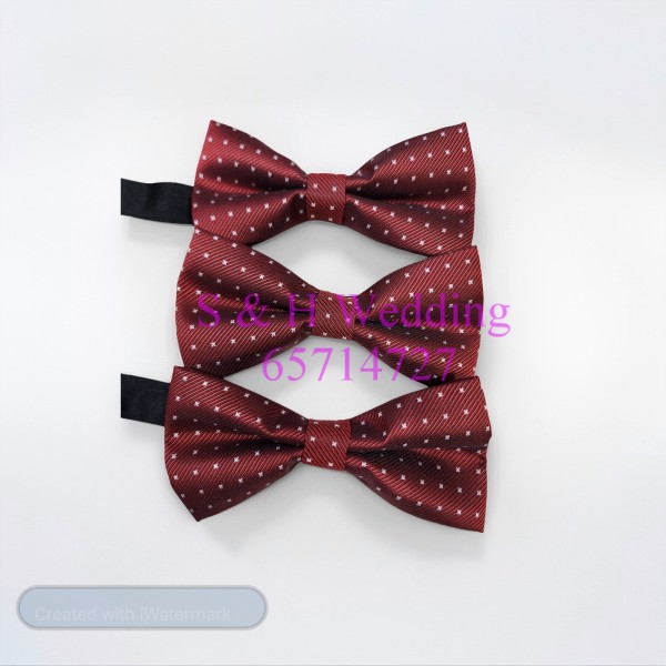 男士煲呔，領結. 紅色波點圖案bowtie (購買價) MA119