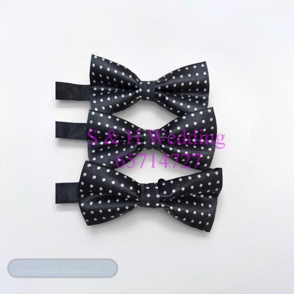 男士煲呔，領結. 黑色點點圖案bowtie (購買價) MA120