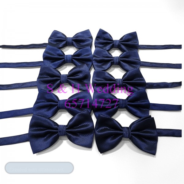 男士煲呔，領結. 深藍色格仔bowtie (購買價) MA154