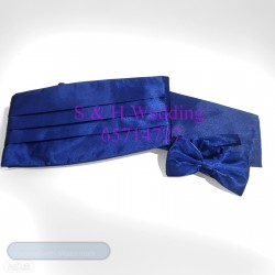 男士腰封+bowtie+袋巾- 藍色.鍛布 (購買價) MA176