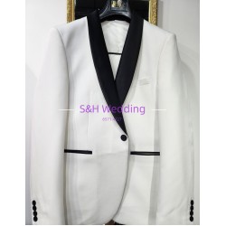 白色禮服.黑色圓領男士宴會禮服五件裝 MT049 (租用或購買) 