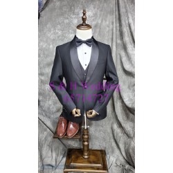 黑色.新郎西裝禮服一套五件裝 MT029 (租用或購買) 