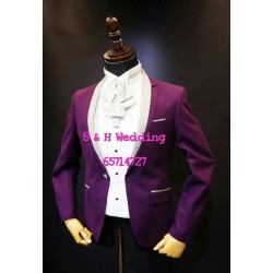 紫色閃銀領西裝禮服一套 MT036 (租用或購買) 