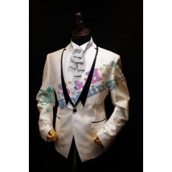 白色黑領西裝禮服一套 MT045 (租用或購買) 