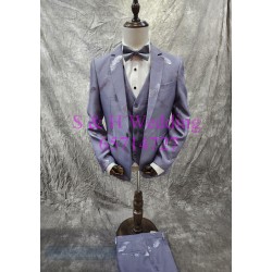 灰色羽毛印花西裝禮服一套 MT072 (租用或購買) 