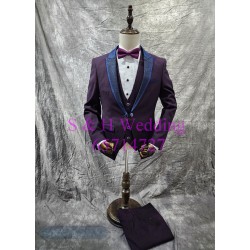 紫色閃邊禮服.男士宴會禮服一套 MT080 (租用或購買) 